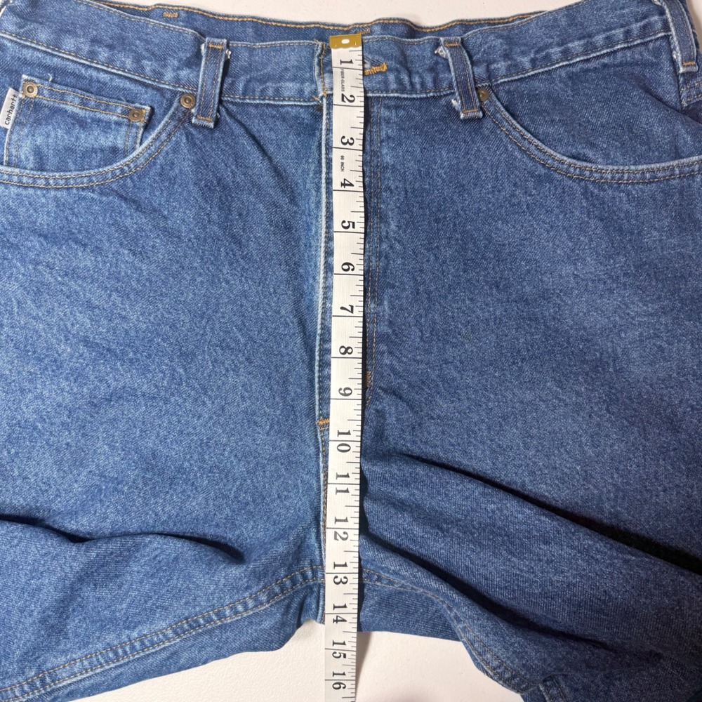 Carhartt Relaxed Fit Flannel Lined Jeans 36x32 Blue Denim Workwear - Picture 10 of 14